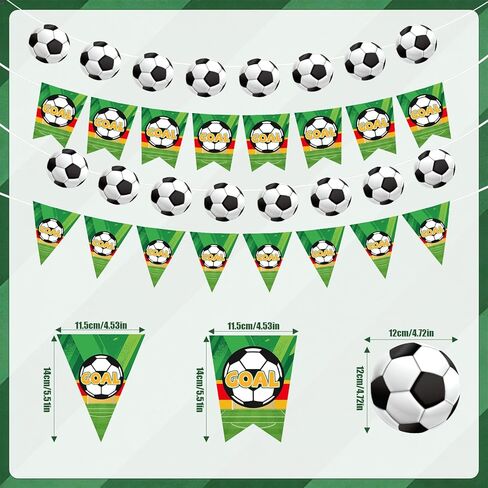 4pcs Soccer Party Decorations Banners, Football Banner Including Four-Corner Flags & Pennants Sports Theme Birthday Party Decorations for Home Classroom Favor Supplies in Saudi Arabia