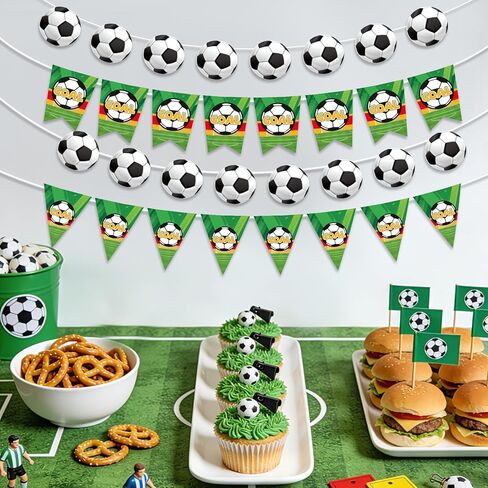 4pcs Soccer Party Decorations Banners, Football Banner Including Four-Corner Flags & Pennants Sports Theme Birthday Party Decorations for Home Classroom Favor Supplies in Saudi Arabia