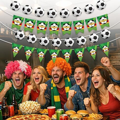 4pcs Soccer Party Decorations Banners, Football Banner Including Four-Corner Flags & Pennants Sports Theme Birthday Party Decorations for Home Classroom Favor Supplies in Saudi Arabia