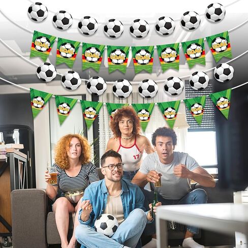 4pcs Soccer Party Decorations Banners, Football Banner Including Four-Corner Flags & Pennants Sports Theme Birthday Party Decorations for Home Classroom Favor Supplies in Saudi Arabia