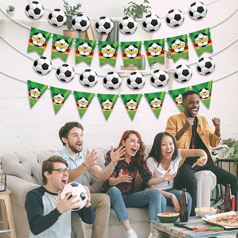 4pcs Soccer Party Decorations Banners, Football Banner Including Four-Corner Flags & Pennants Sports Theme Birthday Party Decorations for Home Classroom Favor Supplies in Saudi Arabia