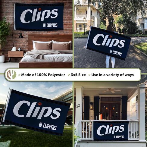 Desert Cactus Los Angeles Clippers Flag LA Clippers NBA 100% Polyester Indoor Outdoor 3x5 feet National Basketball Association Team Flags (Flag City Edition 2023 A) in Saudi Arabia