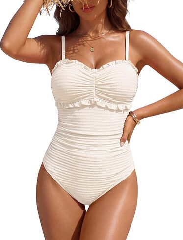 BMJL One Piece Swimsuit Women Tummy Control Textured Adjustable Straps Full Coverage Bathing Suits 2026 in Saudi Arabia