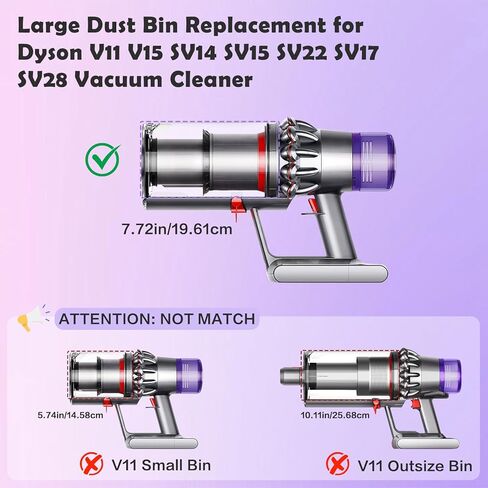 Dust Bin Replacement for Dyson V11 Origin V15 V15S SV14 SV15 SV22 Detect Absolute Extra Pro Total Clean Extra Vacuum Cleaner Canister, Vacuum Bin Part 970050-01 and Part 965443-01 in Saudi Arabia
