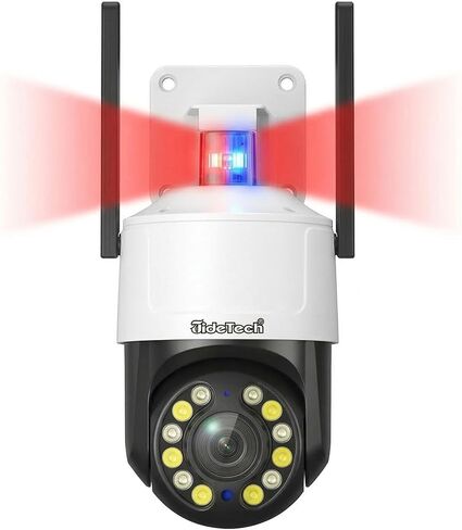 JideTech 4K 8MP PTZ Outdoor Camera,5X Optical Zoom Wireless IP with Two-Way Audio, Full Color Night Vision, Auto Tracking, Spotlight & Siren Alarm, IP66, CamHipro in Kuwait