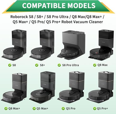 4 عبوات بديلة للفرشاة الرئيسية المزدوجة لـ Roborock S8، S8+، S8 Pro Ultra، Q8 Max، Q8 Max+، Q5 Max+، Q5 Pro، Q5 Pro+ Robot Vacuum Cleaner، مجموعة فرش دوارة مطاطية in Kuwait