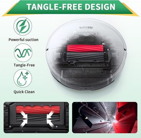 4 عبوات بديلة للفرشاة الرئيسية المزدوجة لـ Roborock S8، S8+، S8 Pro Ultra، Q8 Max، Q8 Max+، Q5 Max+، Q5 Pro، Q5 Pro+ Robot Vacuum Cleaner، مجموعة فرش دوارة مطاطية in Kuwait