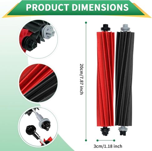 4 عبوات بديلة للفرشاة الرئيسية المزدوجة لـ Roborock S8، S8+، S8 Pro Ultra، Q8 Max، Q8 Max+، Q5 Max+، Q5 Pro، Q5 Pro+ Robot Vacuum Cleaner، مجموعة فرش دوارة مطاطية in Kuwait