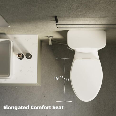 مراحيض طويلة لكبار السن 21 بوصة، مرحاض Los Flexi Comfort & High، وعاء ممدود ومقعد ناعم الإغلاق، 1.28 GPF مرحاض طويل جدًا للمعاقين مع تدفق سيفوني فعال و12 بوصة خشنة in Kuwait
