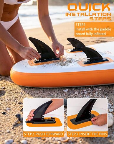 FunWater 10'6×33"×6" Inflatable Stand Up Paddle Board with Premium SUP Paddleboard Accessories,Adults & Youth for All Skill Levels, Included with Board, Paddle, Pump, Three Fins, Backpack(Yellow) in Saudi Arabia