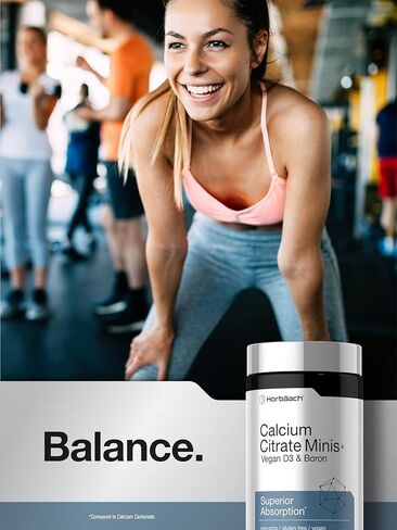 Horbäach Calcium Citrate with Vitamin D3 & Boron | 150 Tablets | Supplement for Men and Women | Vegan, Non-GMO, Gluten Free in Saudi Arabia
