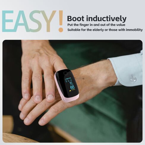 Finger Pulse Oximeter, Fingertip Blood Oxygen Saturation with Rechargeable Pulse Monitor, Accurate Spo2 Reading and Respiration Rate Monitoring for Home, Outdoor Sports in Kuwait