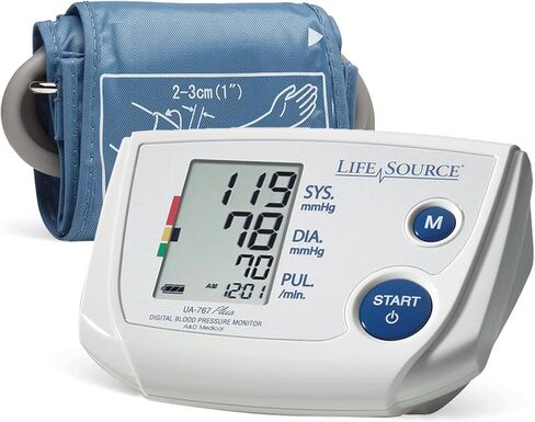 A&D Medical Blood Pressure Monitor for Home Use – UA-767PSAC Small Cuff (6.3-9.4" / 16-24 cm), Easy to Use, One Button Operation, Automatic Inflation, AC Adapter in Kuwait
