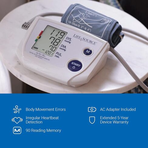 A&D Medical Blood Pressure Monitor for Home Use – UA-767PSAC Small Cuff (6.3-9.4" / 16-24 cm), Easy to Use, One Button Operation, Automatic Inflation, AC Adapter in Kuwait