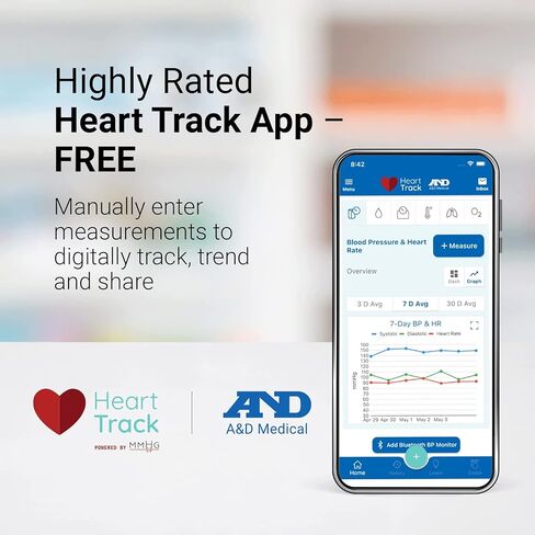 A&D Medical Blood Pressure Monitor for Home Use – UA-767PSAC Small Cuff (6.3-9.4" / 16-24 cm), Easy to Use, One Button Operation, Automatic Inflation, AC Adapter in Kuwait