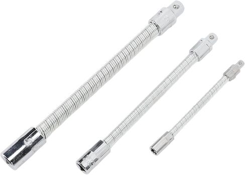Flexible Extension Bar Shaft Set, 3pcs Stainless Steel Bendable Socket Extensions - Durable Construction, Adjustable Angles for Hard to Reach Areas in Saudi Arabia