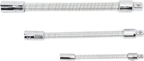 Flexible Extension Bar Shaft Set, 3pcs Stainless Steel Bendable Socket Extensions - Durable Construction, Adjustable Angles for Hard to Reach Areas in Saudi Arabia