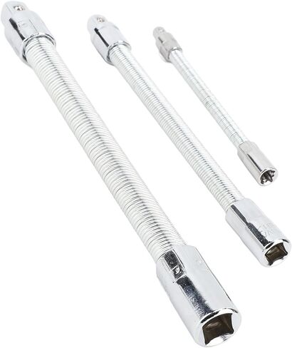 Flexible Extension Bar Shaft Set, 3pcs Stainless Steel Bendable Socket Extensions - Durable Construction, Adjustable Angles for Hard to Reach Areas in Saudi Arabia