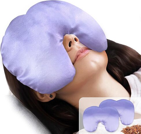 قناع الجيوب الأنفية من أتسوويل عبوتين، أقنعة العين الساخنة لتخفيف جفاف العيون والجيوب الأنفية، وسادة عين مرجحة للوجه، ضغط بارد دافئ قابل للاستخدام في الميكروويف لعلاج الصداع النصفي والنمط والاسترخاء، أرجواني in Kuwait