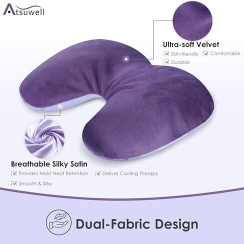 قناع الجيوب الأنفية من أتسوويل عبوتين، أقنعة العين الساخنة لتخفيف جفاف العيون والجيوب الأنفية، وسادة عين مرجحة للوجه، ضغط بارد دافئ قابل للاستخدام في الميكروويف لعلاج الصداع النصفي والنمط والاسترخاء، أرجواني in Kuwait