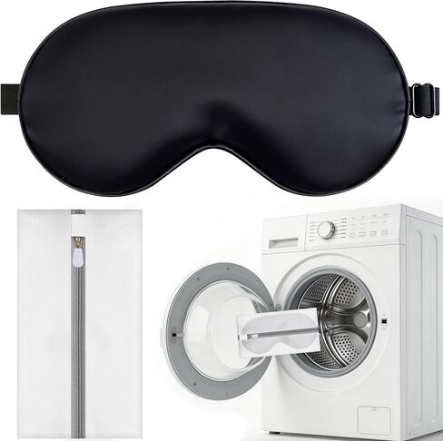 Silk Sleep Mask for Sleeping, Blackout Eye Mask with Adjustable Strap, Lightweight & Comfortable Blindfold for Women & Men, Includes Protective Laundry Bag for Eye Cover(Green) in Saudi Arabia