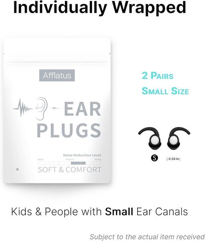 Afflatus Kids Ear Plugs for Sleeping and Small Ear Canls, Age 10-17, Comfort Earplugs for Small Ears, Sleep, Noise Reduction, Concerts, Reusable, Washable (Size S, Pairs*2) (Pink-small2) in Saudi Arabia