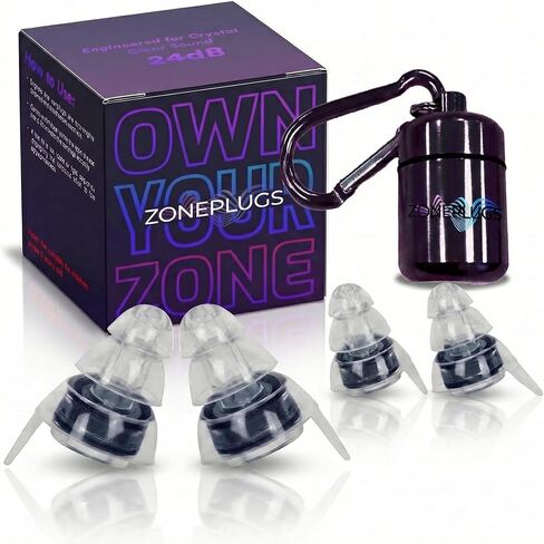 High Fidelity Concert Ear Plugs (2 Pairs) – 24dB Professional Noise Reduction for Musicians & Raves – Crystal Clear Sound Reusable Silicone Earplugs with Aluminum Carry Case – Pink in Saudi Arabia