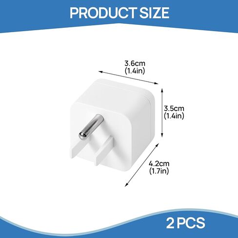 Grounding Plug Adapter Earthing Ground Plug – 2 Pack Universal Grounding Adapter for Hooga Grounding Mat, Safe Earthing Ground Socket Splitter for Indoor Use, Compatible with US Type B Outlet in Kuwait