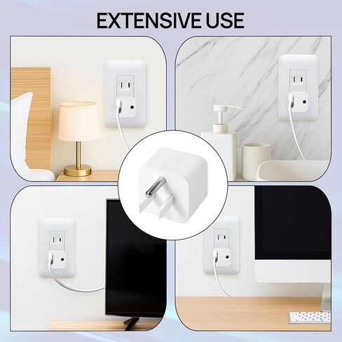 Grounding Plug Adapter Earthing Ground Plug – 2 Pack Universal Grounding Adapter for Hooga Grounding Mat, Safe Earthing Ground Socket Splitter for Indoor Use, Compatible with US Type B Outlet in Kuwait