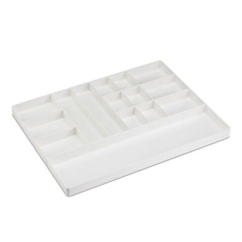 3/Pieces Dental 15/Section Large Drawer Organizer Tray, Dental Supply Cart Section Divided White Tray for Medical/Dental Supply in Kuwait