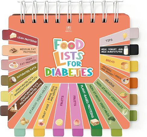 [17 Categories] Magnetic Diabetes Food List and Meal Planner - 340+ Diabetic Food Chart for Type 1&2 Diabetes - Portable Diabetic Supplies- Diabetes Food List Chart Booklet with Glycemic Index (GI) in Kuwait