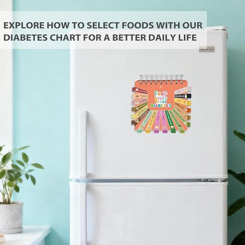 [17 Categories] Magnetic Diabetes Food List and Meal Planner - 340+ Diabetic Food Chart for Type 1&2 Diabetes - Portable Diabetic Supplies- Diabetes Food List Chart Booklet with Glycemic Index (GI) in Kuwait