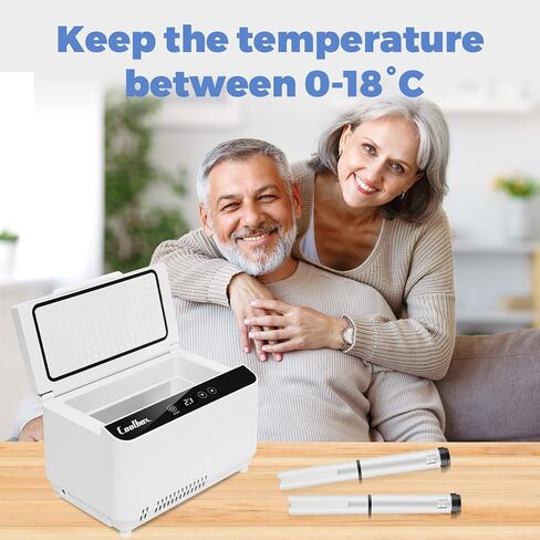 Electric Insulin Cooler Travel Case Box, Insulin Fridge for Travel TSA Approved, Portable Insulin Refrigerator, Diabetic Travel Case with LCD Display, 2-18℃ Temperature Control, 3–5 Insulin Pens in Kuwait