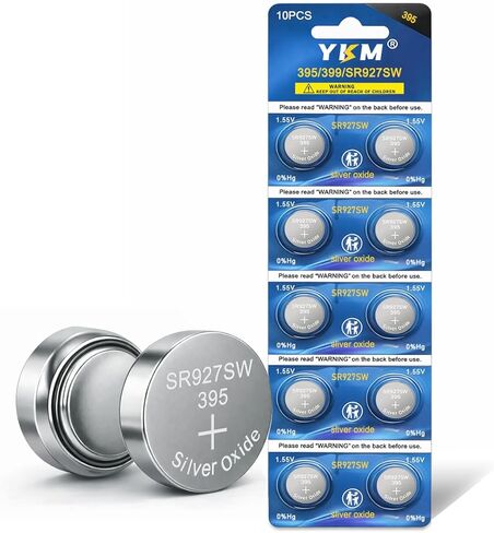 YKM 395 Watch Battery SR927SW 395 399 LR927 AG7 1.55V Silver Oxide Battery for LED Light Calculator Button Batteries 10 Pack in Kuwait