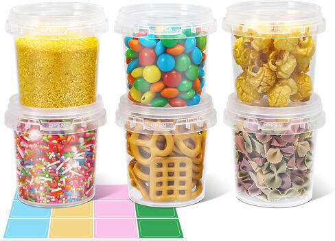 Airtight Clear Plastic Bucket with Lid, Ice Buckets for Parties, Reusable Ice Cream Tub with Handle, Food Storage Container, Food Grade Freezer and Microwave Safe for Sauce, Soup (16 OZ/500 ML) in Saudi Arabia