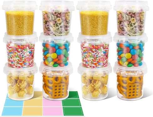 Airtight Clear Plastic Bucket with Lid, Ice Buckets for Parties, Reusable Ice Cream Tub with Handle, Food Storage Container, Food Grade Freezer and Microwave Safe for Sauce, Soup (16 OZ/500 ML) in Saudi Arabia