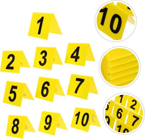 Compact Table Numbers Set 10pcs Laminated Marker Cards for Restaurant Wedding Business Events in Saudi Arabia