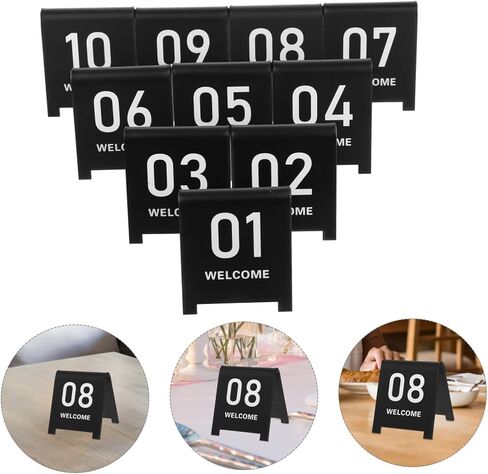 10Pcs Acrylic Table Numbers Tent Double Sided Number Markers for Restaurant Weddings and Events Frosted Game Number Signs in Saudi Arabia