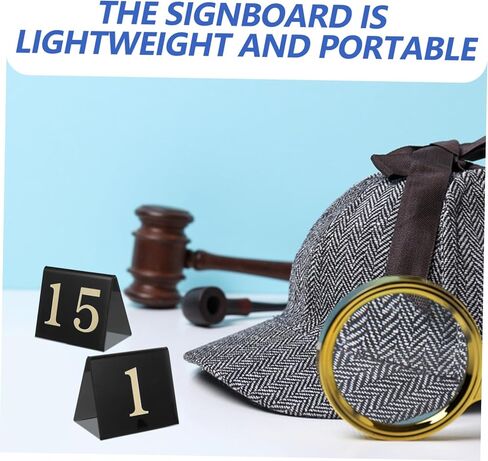 Cabilock 15pcs Multi-function Table Number Signs Acrylic Double-sided V-shaped Scene Markers Detective Evidence Markers Restaurant and Event Numbering in Saudi Arabia