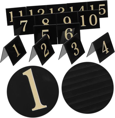 Cabilock 15pcs Multi-function Table Number Signs Acrylic Double-sided V-shaped Scene Markers Detective Evidence Markers Restaurant and Event Numbering in Saudi Arabia