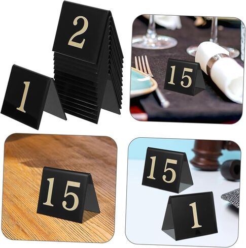 Cabilock 15pcs Multi-function Table Number Signs Acrylic Double-sided V-shaped Scene Markers Detective Evidence Markers Restaurant and Event Numbering in Saudi Arabia