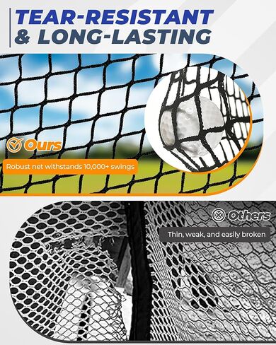 10x8ft Golf Hitting Cage,270°Large Catch Zone Practice Net with Double Back Net & Target Cloth, Heavy-Duty Golf Cage Net for Backyard, Indoor & Outdoor in Kuwait