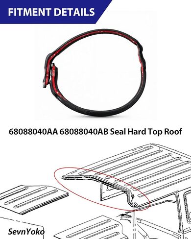 Seal Hard Top Roof | Front Header Weatherstrip | Fits Jeep Wrangler JKU 2011-2018 | Direct Replacement for 68088040AA, 68088040AB | Sunroof Rubber Strip Seal OEM Replacement in Kuwait