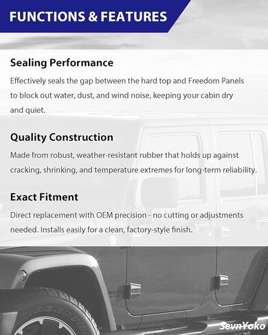 Seal Hard Top Roof | Front Header Weatherstrip | Fits Jeep Wrangler JKU 2011-2018 | Direct Replacement for 68088040AA, 68088040AB | Sunroof Rubber Strip Seal OEM Replacement in Kuwait