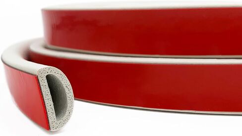 شريط ختم مطاطي من الإسفنج الأبيض، شريط عازل للطقس من مطاط EPDM ذاتي اللصق على شكل حرف D للمركبات الترفيهية والقوارب والسيارات والشاحنات والبحرية وأبواب/نافذة المرآب والمزيد، العرض: 3/4 بوصة؛ الارتفاع: 3/8 بوصة، الطول: 13 قدم in Kuwait