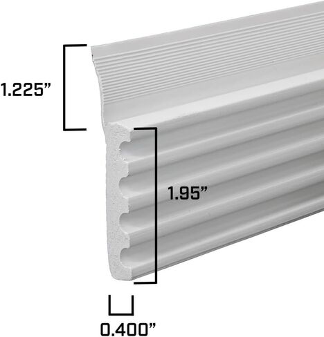 DuraSeal Garage Door Weather Stripping Kit, White 25 ft - Side & Top Seal, 1.95" Width, 3/8" Thick - Durable PVC, Nails Included - Made in USA in Saudi Arabia