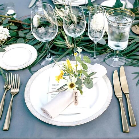 Eucalyptus Leaves Daisies Napkin Rings Green Eucalyptus Leaf Yellow Flower Napkin Buckle Table Decoration for Spring Wedding Party Valentine's Day Festival Decoration Supplies 4 Pcs in Kuwait