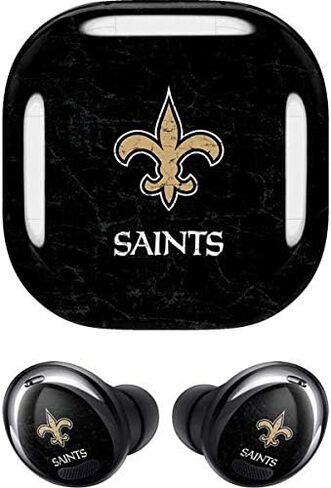Skinit Decal Audio Skin Compatible with Samsung Galaxy Buds Pro - Officially Licensed NFL New Orleans Saints Distressed Design in Saudi Arabia