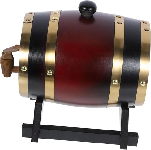PRETYZOOM Real Wood Wine Barrel Dispenser Whiskey Beer Dispenser Wine Aging Home Bar in Saudi Arabia