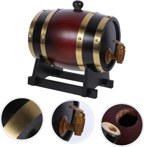 PRETYZOOM Real Wood Wine Barrel Dispenser Whiskey Beer Dispenser Wine Aging Home Bar in Saudi Arabia